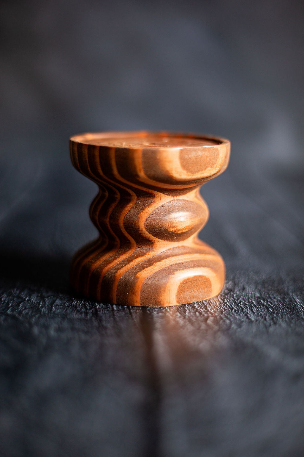 3" Candle Pedestal / Walnut stain