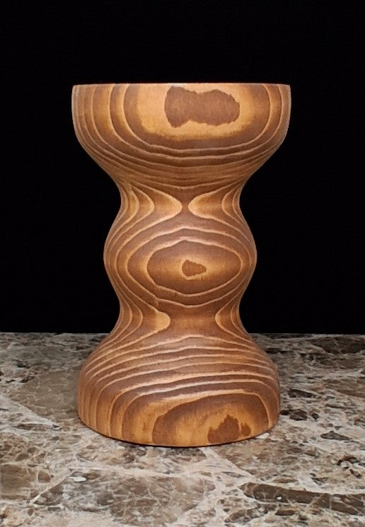5" Candle Pedestal Walnut Stain